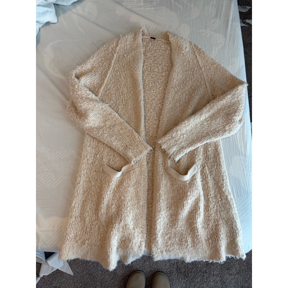 Free People Cream Cardigan Sweater